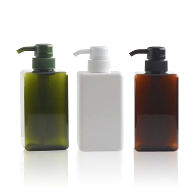 Plastica vuota trasparente Amber PETG Shampoo Imballaggio Quadrato Bottiglia di plastica di sapone di schiuma