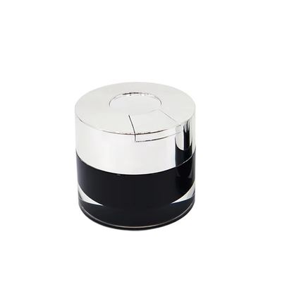 Vaso per crema cosmetica a doppia parete trasparente da 15/30/50 g con cucchiaino igienico integrato per idratante, maschera viso e cura della pelle