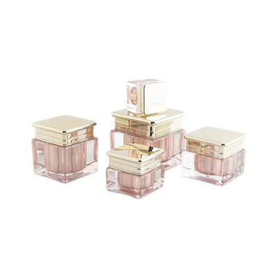 Flacone Pompa in Acrilico Rosa di Lusso con Tappo Dorato, Flacone Pompa Cosmetico Anti-perdita per Confezionamento Skincare
