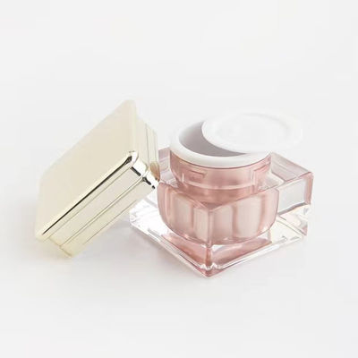 Flacone Pompa in Acrilico Rosa di Lusso con Tappo Dorato, Flacone Pompa Cosmetico Anti-perdita per Confezionamento Skincare