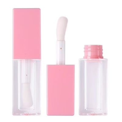 5ml tubo lucente per labbra lucente per labbra gradiente tubi vuoti logo personalizzato contenitore nero con spazzola
