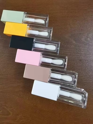 5ml tubo lucente per labbra lucente per labbra gradiente tubi vuoti logo personalizzato contenitore nero con spazzola