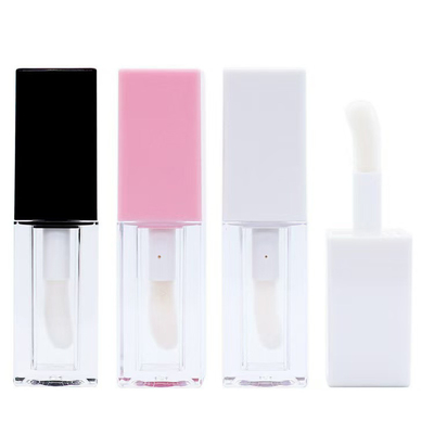 5ml tubo lucente per labbra lucente per labbra gradiente tubi vuoti logo personalizzato contenitore nero con spazzola