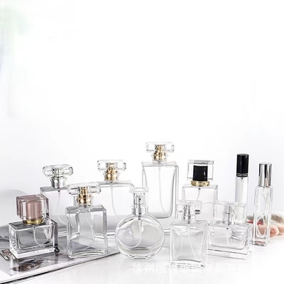 30 ml 50 ml 75 ml Vetro a forma di cubo Bottiglia di nebbia di profumo con tappo lucido