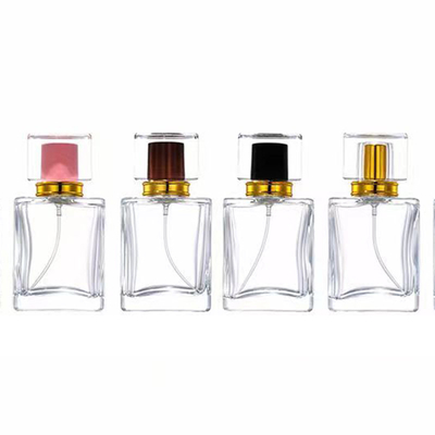 30 ml 50 ml 75 ml Vetro a forma di cubo Bottiglia di nebbia di profumo con tappo lucido