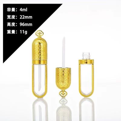 Facile da trasportare Logo personalizzato tubo lucido per labbra nero con chiusura del tappo a vite effetto lucido