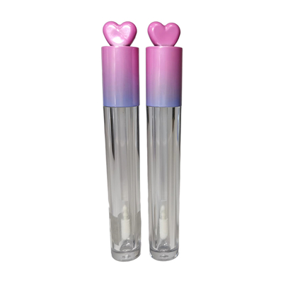 Tubi lucente per labbra con bacchetta rotonda Logo personalizzato Tubi lucente per labbra Imballaggio vuoto 6ml chiaro