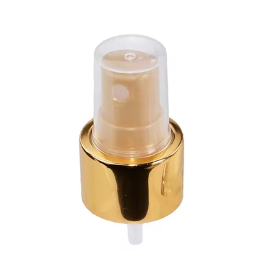 Spruzzatore a pompa spray a nebulizzazione fine anodizzato in alluminio metallico oro di lusso da 18 mm 20 mm con cappuccio parziale o completo