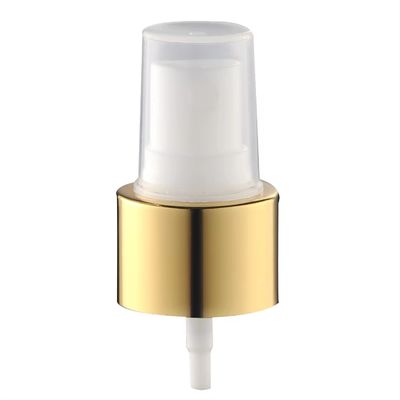 Spruzzatore a pompa spray a nebulizzazione fine anodizzato in alluminio metallico oro di lusso da 18 mm 20 mm con cappuccio parziale o completo