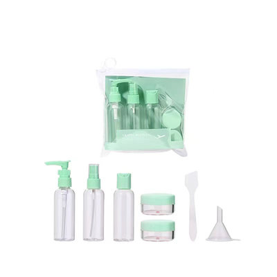 Set di bottiglie da viaggio Shampoo di plastica ricaricabile portatile Spray per la cura della pelle Lozione per viaggi Cosmetici