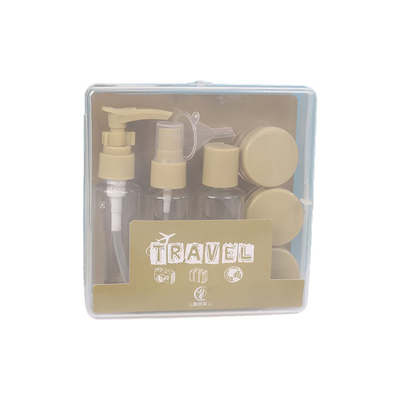 50ml 7pcs Set Set di viaggio in plastica Set bottiglia sacca cerniera Set contenitore cosmetico Spray Flip Cap