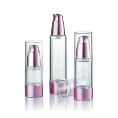 Flacone con pompa airless da 15 ml in oro rosa con grafica di alta qualità, supporto per la personalizzazione