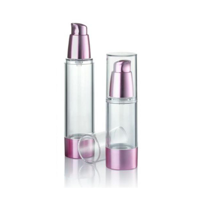 Flacone con pompa airless da 15 ml in oro rosa con grafica di alta qualità, supporto per la personalizzazione