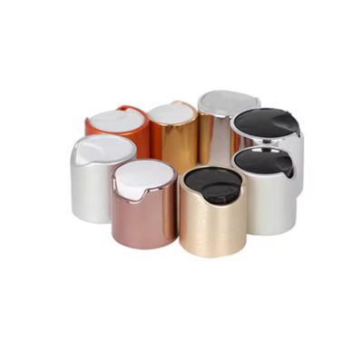 Tappo a disco superiore in argento da 20 mm 24 mm 28 mm, coperchio in plastica a vite con pressione