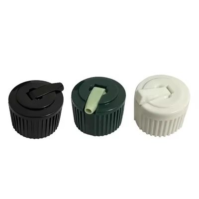 Coperchio a torretta in plastica bianco nero da 24 mm e 28 mm con coperchio a disco ribaltabile per flacone di detersivo