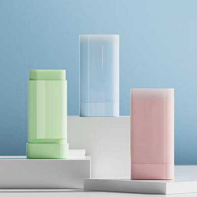 Contenitore per stick di balsamo deodorante in plastica da 20 g con fondo a molla in metallo, accetta colori personalizzati