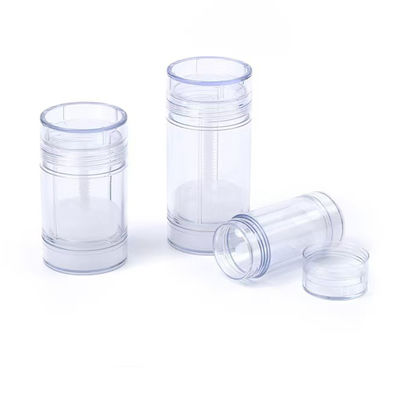 Contenitore cilindrico in plastica AS da 15g 30g 50g 75g 100g per profumo, balsamo deodorante vuoto