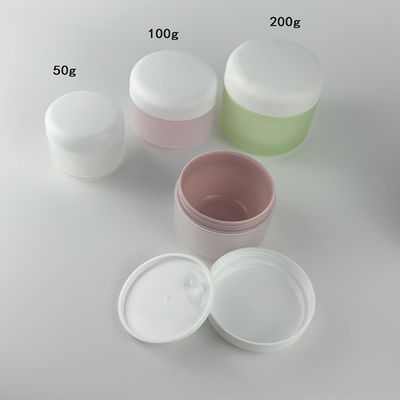 Vaso per crema in plastica PP rotondo da 50g 100g 200g, superficie opaca, ecologico