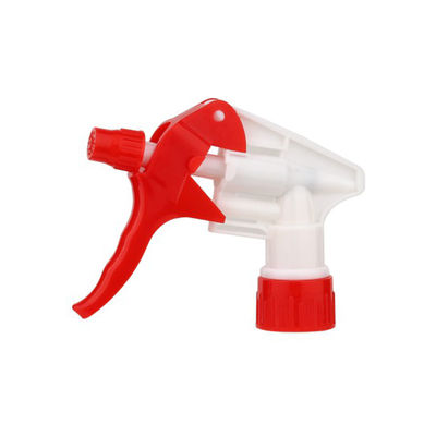 Spruzzatore di trigger in plastica rosso e bianco con ugello regolabile per la pulizia delle bottiglie