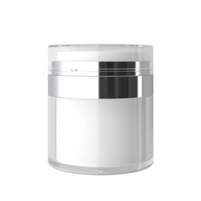 15ml 30ml 50ml 100g Acrylic Emulsion Luxury White Serum Matte PP Silver Pump Airless Jar Airless Pump