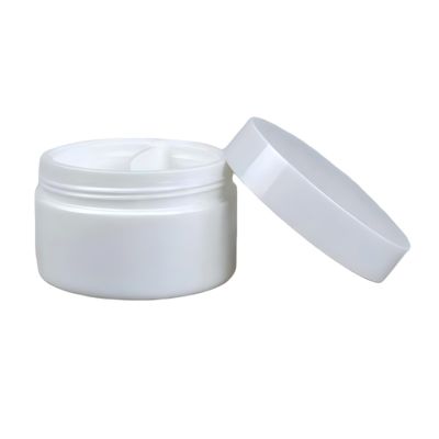 Vasetto cosmetico vuoto in plastica PP da 50 g  Vasetto cosmetico bianco in plastica PP con cucchiaino e anello di tenuta/vasetto per crema viso