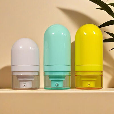 15ml 30ml 50ml Imballaggio cosmetico in plastica ABS Lussuoso correttore Fondotinta Lozione Flacone con pompa airless con tappo trasparente Spruzzatore nebulizzatore Testa pompa crema Sottosopra Sottovuoto Pressato