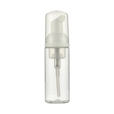 Dispenser a pompa con schiuma bianca con cappuccio protettivo trasparente per flaconi cosmetici