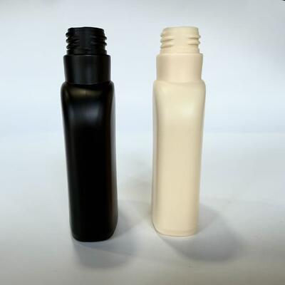 28 mm 200 ml HDPE 33 g Bottiglia di plastica vuota nera/biancastra per lozione shampoo confezionamento cosmetico
