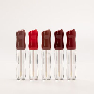 Bottiglie di lucido per labbra orologio a sabbia Forma curva Tubi lucidi con bacchette applicatrici Multi lucidi Cappucci rosso marrone ricaricabili Contenitori di trucco per olio per labbra lucido per labbra