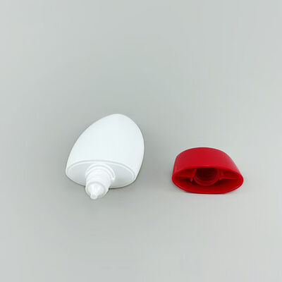 Flacone ovale vuoto per crema solare roll-on a forma di uovo Contenitore per deodorante roll-on in plastica bianca opaca Flacone cosmetico riutilizzabile con cappuccio giallo per lozione solare Confezione deodorante per olio per il corpo