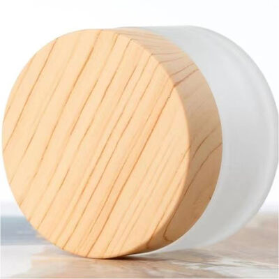 5g 10g 15g 30g 50g Bottoni vuoti di crema di vetro ghiacciata ricaricabili Cosmetici Legno naturale Contenitori di stoccaggio impermeabili per viaggi per la crema per gli occhi Maschera per il viso Cura della pelle