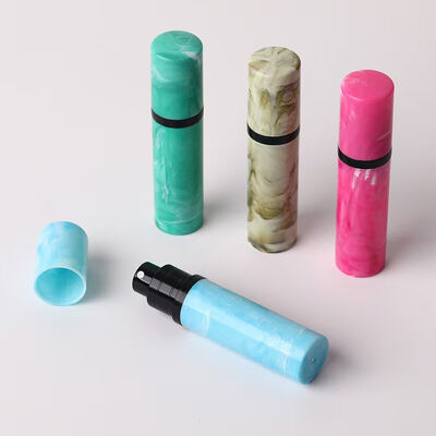 Atomizzatore per profumo da 5 ml con fondo in plastica a motivo marmorizzato, ricaricabile portatile da viaggio, spray nebulizzatore per fragranze