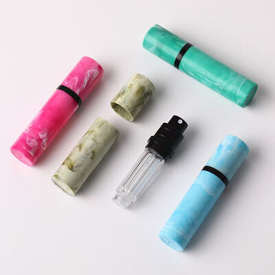 Atomizzatore per profumo da 5 ml con fondo in plastica a motivo marmorizzato, ricaricabile portatile da viaggio, spray nebulizzatore per fragranze