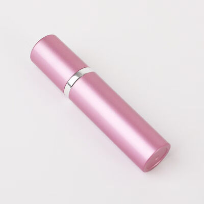 Bottiglia portatile di profumo rosa di alluminio di lusso con anello metallico