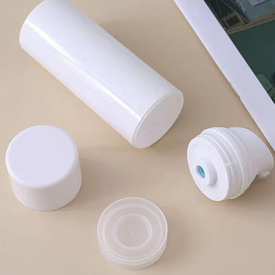Flacone Airless con Pompa Vuoto Bianco Personalizzabile con Chiusura a Scatto per Lozione Siero Skincare 30/50/75ml Contenitore con Logo e Colore Personalizzati