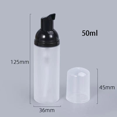 50ml Set di flaconi con pompa in schiuma nera da 32 mm, dispenser di sapone schiumogeno per bagnoschiuma e detergente viso