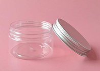 Barattoli cosmetici vuoti dei contenitori dell'ANIMALE DOMESTICO di plastica con il coperchio di alluminio d'argento