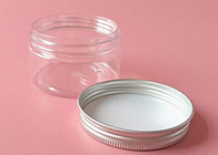 Barattoli cosmetici vuoti dei contenitori dell'ANIMALE DOMESTICO di plastica con il coperchio di alluminio d'argento