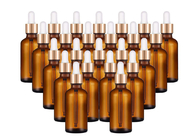 Bottiglie di vetro vuote del cappuccio dorato per uso di cura personale degli oli essenziali
