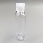 Bottiglia piana ovale di plastica su misura di compressione del prodotto disinfettante della mano dell'ANIMALE DOMESTICO con Flip Top Cap 60ml