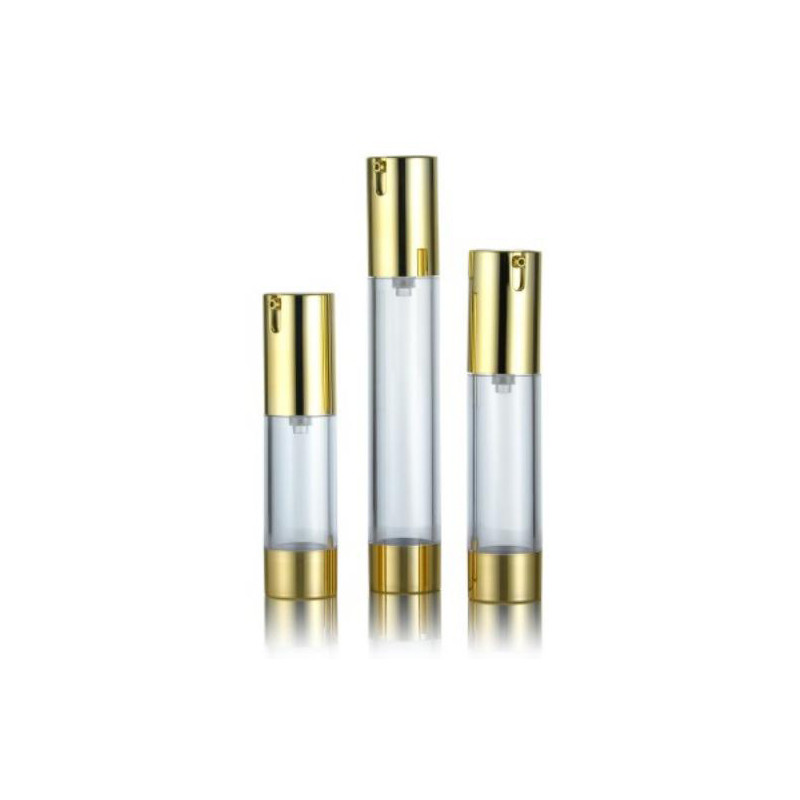 Luxury Anodized Aluminum Airless Pump Bottle Bottle Empty Cosmetic Vacuum Premium Skincare Serum Container Multiple Capacity