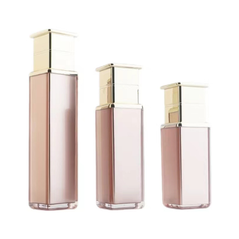 Flacone Pompa in Acrilico Rosa di Lusso con Tappo Dorato, Flacone Pompa Cosmetico Anti-perdita per Confezionamento Skincare