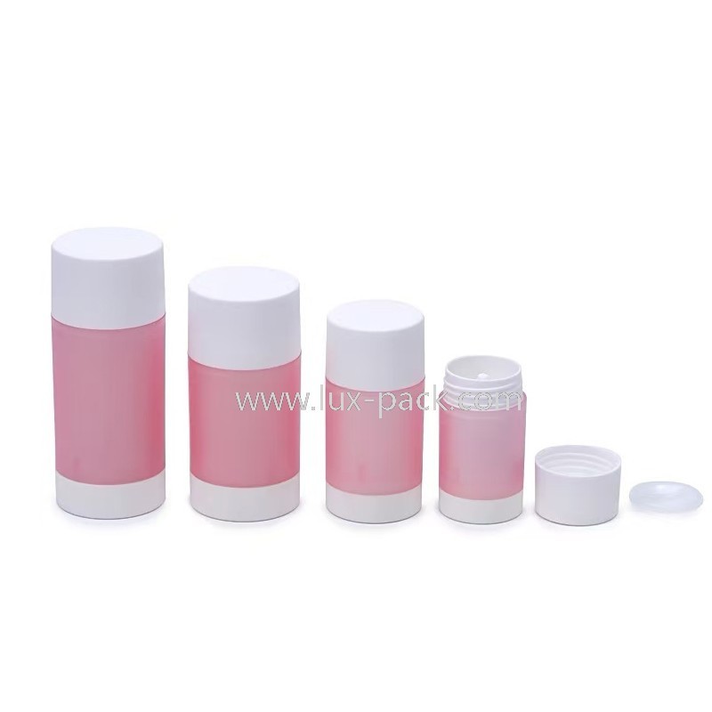 Contenitore di imballaggio in plastica per cosmetici con fondo girevole per stick deodorante vuoto, fard