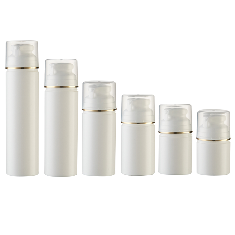 Design particolare della testa della pompa a crimpare Flacone dispenser airless in PP con stampa serigrafica a colori da 30 ml 50 ml 75 ml e accettazione spray opaco