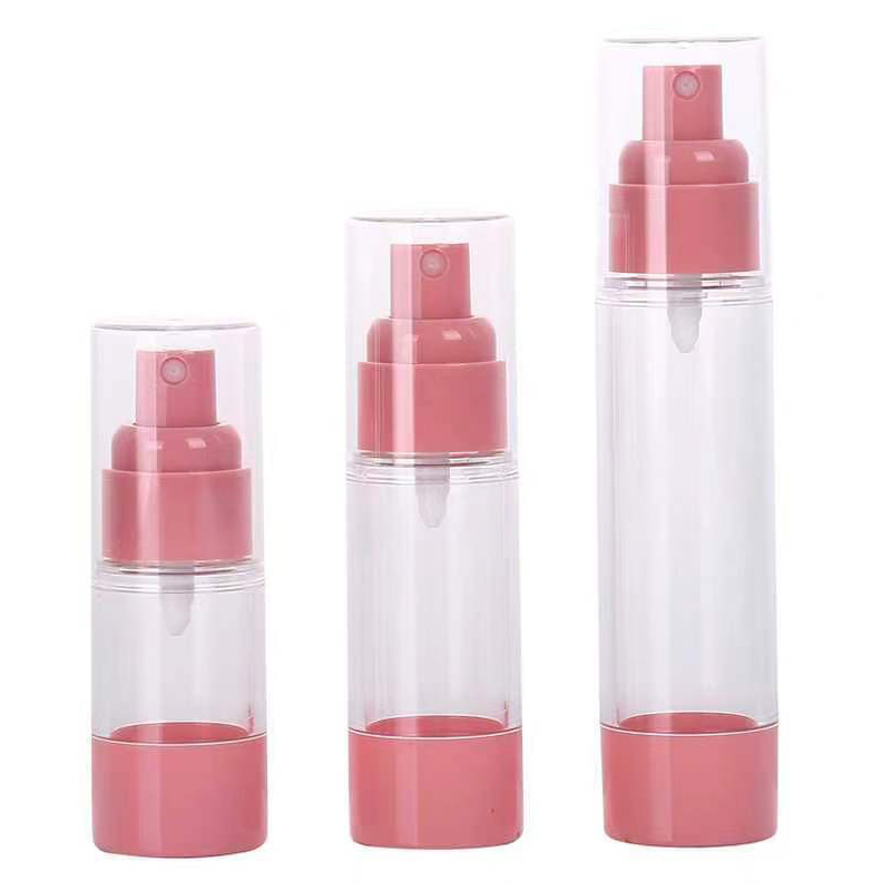 Bottiglia di spray a vuoto rosa trasparente senza aria 15ml 30ml 50ml ricaricabile Mini Cosmetico Sprayer di nebbia fine Portatile Viaggio vuoto Toner per la cura della pelle Perfume Atomizer Contenitore di imballaggio di plastica per la bellezza