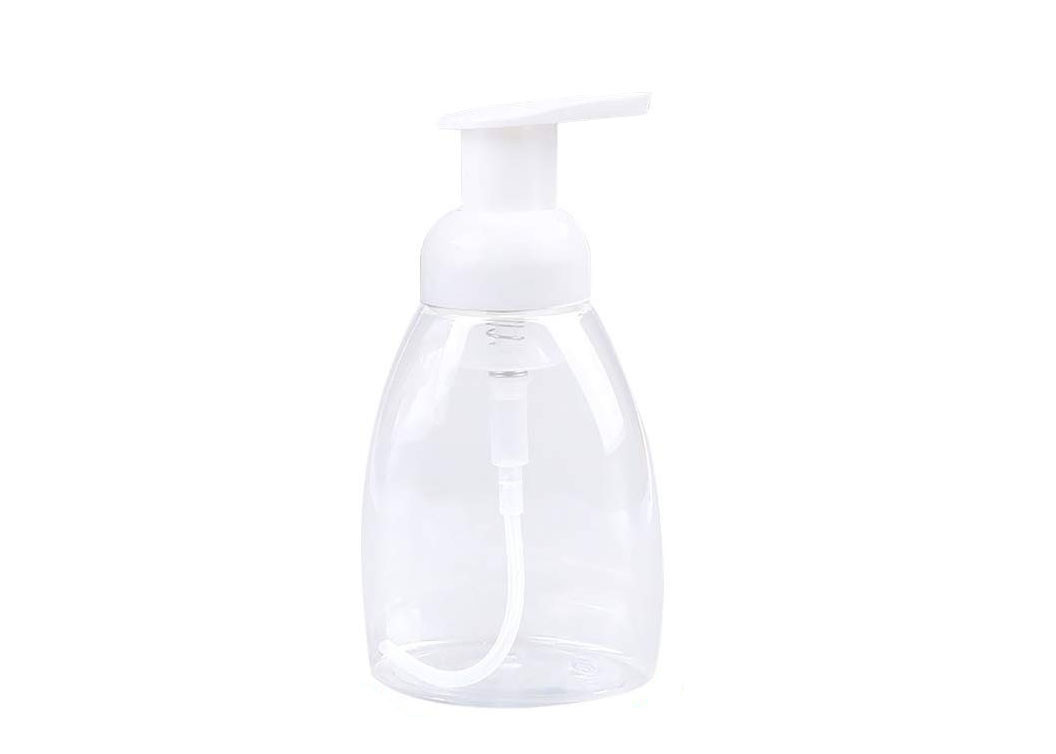 Il cosmetico di plastica di uso quotidiano imbottiglia la bottiglia di schiumatura del sapone della pompa bianca