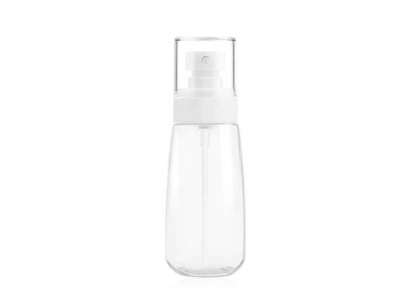 Bottiglia di acqua liquida trasparente dello spruzzo della foschia con la bocca a spirale della bottiglia