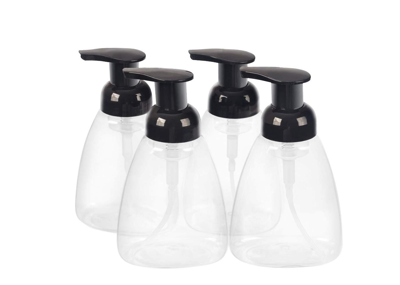 Bottiglie cosmetiche di plastica trasparenti ad alta resistenza con la pompa nera della schiuma