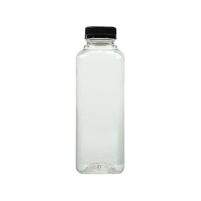 bottiglia di plastica della bevanda dell'ANIMALE DOMESTICO quadrato vuoto 16oz con il cappuccio trasparente