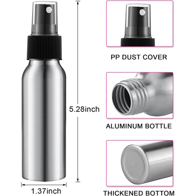 Bottiglie fini cosmetiche portatili dello spruzzo della foschia della bottiglia di alluminio nera d'argento dello spruzzo